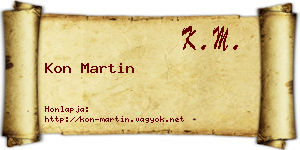 Kon Martin névjegykártya